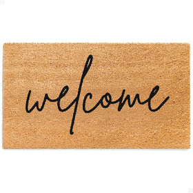 Theodore Magnus door mat showing welcoming 17x30 entryway mat for stylish entrances.