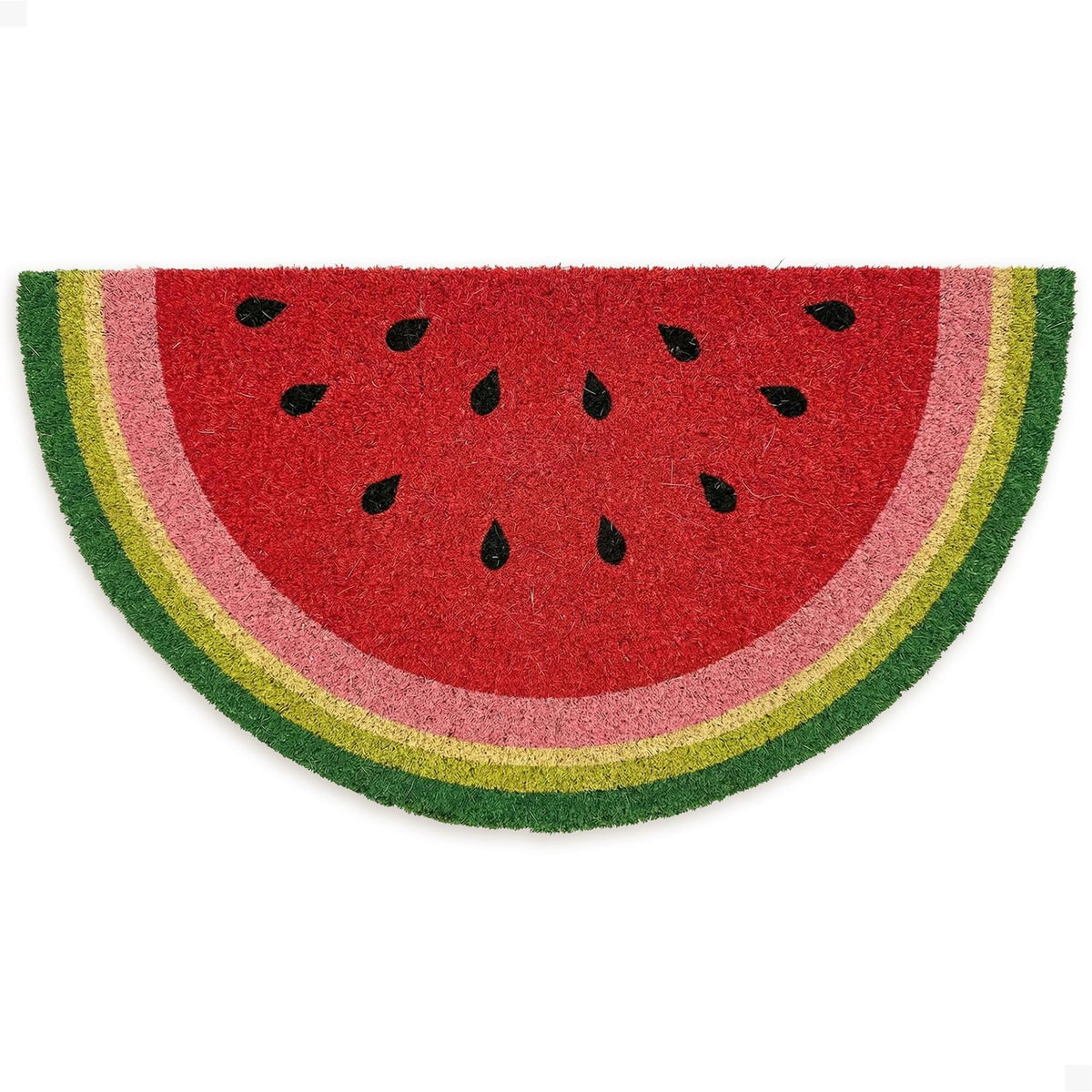 Theodore Magnus Melon Pop door mat greets guests with durable, color-fast coir.