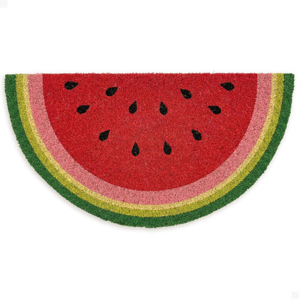 Theodore Magnus Melon Pop door mat greets guests with durable, color-fast coir.
