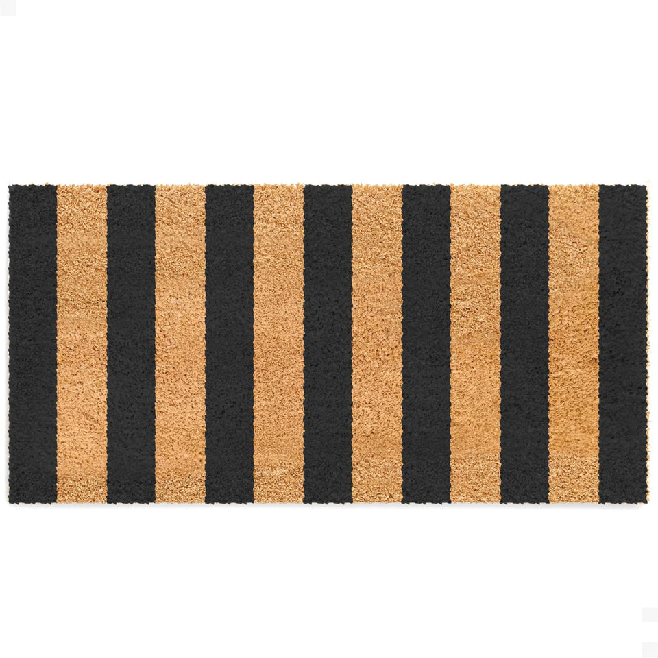 THEODORE MAGNUS door mat with right stripes, 24x48, stylish welcome for entryways.