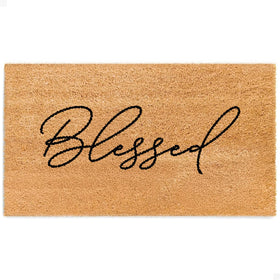 Theodore Magnus door mat with welcome focus offers durable, non-slip entry.