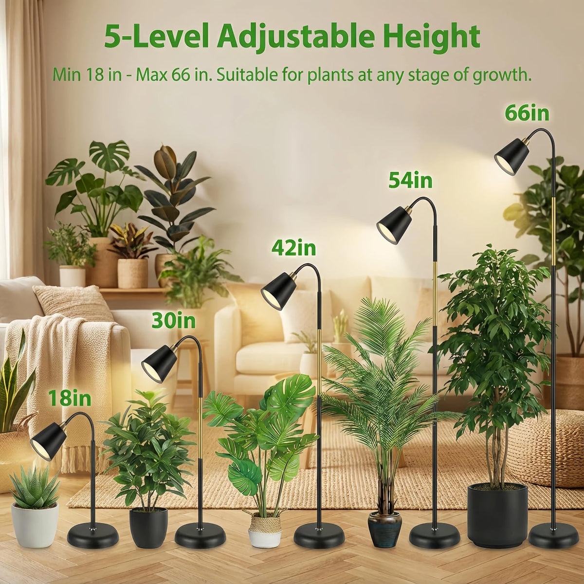 TheOneGrow floor lamp grow lights emit 6000K daylight to energize growth