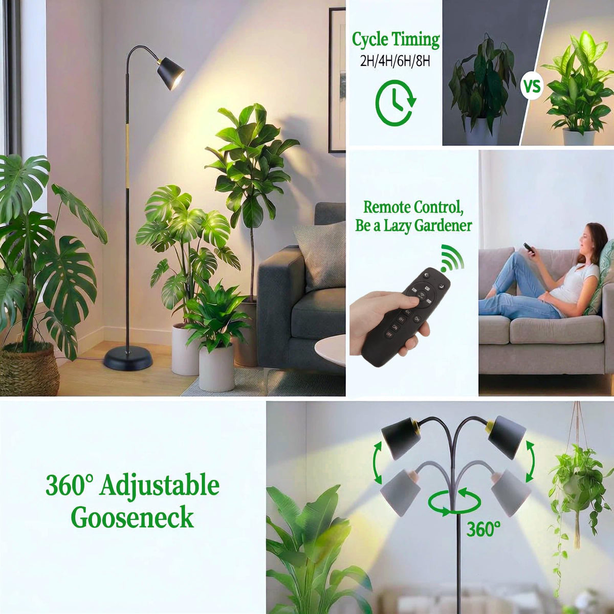 TheOneGrow floor lamp grow lights blend with decor in living spaces