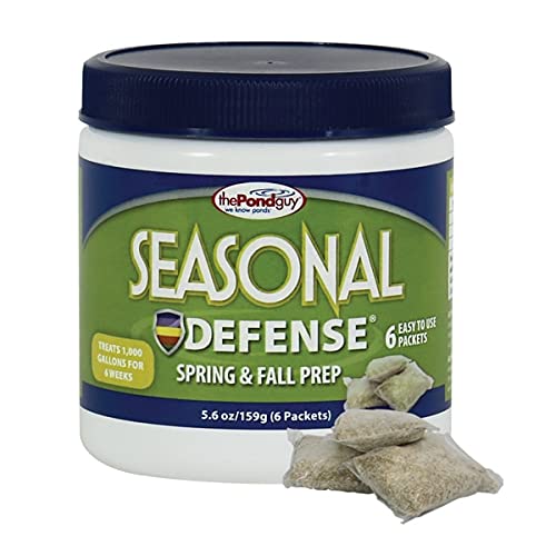 The Pond Guy Seasonal Defense bottle for cooler-water pond care and clarity.