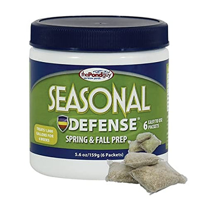The Pond Guy Seasonal Defense bottle for cooler-water pond care and clarity.