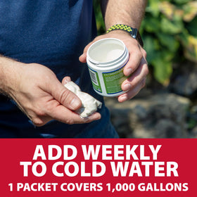 Seasonal Defense used to improve water clarity in a pond.