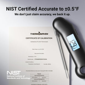 ThermoMaven instant-read shows 0.5 seconds for quick grilling decisions