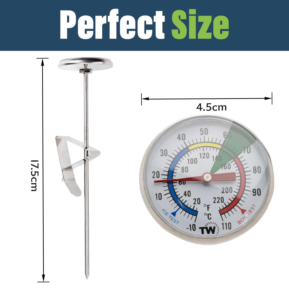 Thermometer World yogurt-making thermometer for fast, accurate readings.