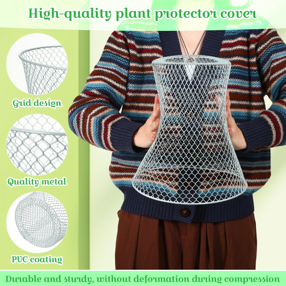 Therwen 12-inch cloche height covers seedlings and small transplants.