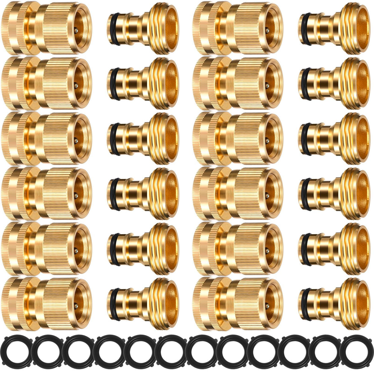 Therwen brass 3/4-inch hose connector pack for quick, sturdy fittings.