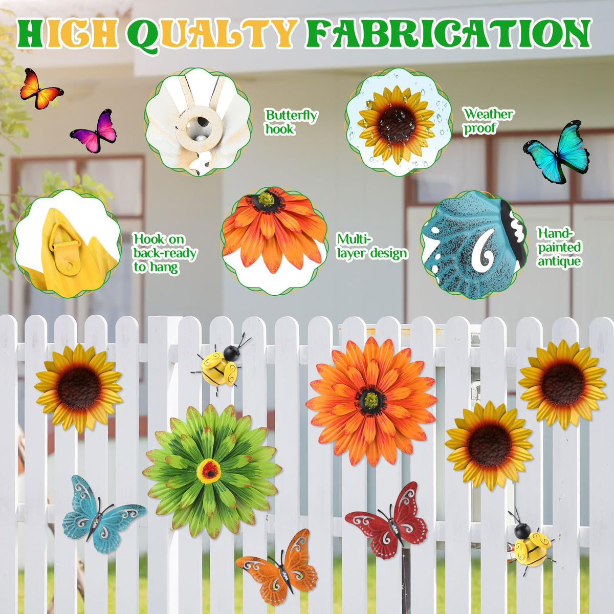 Therwen metal flower wall decor creates nature-inspired focal points.