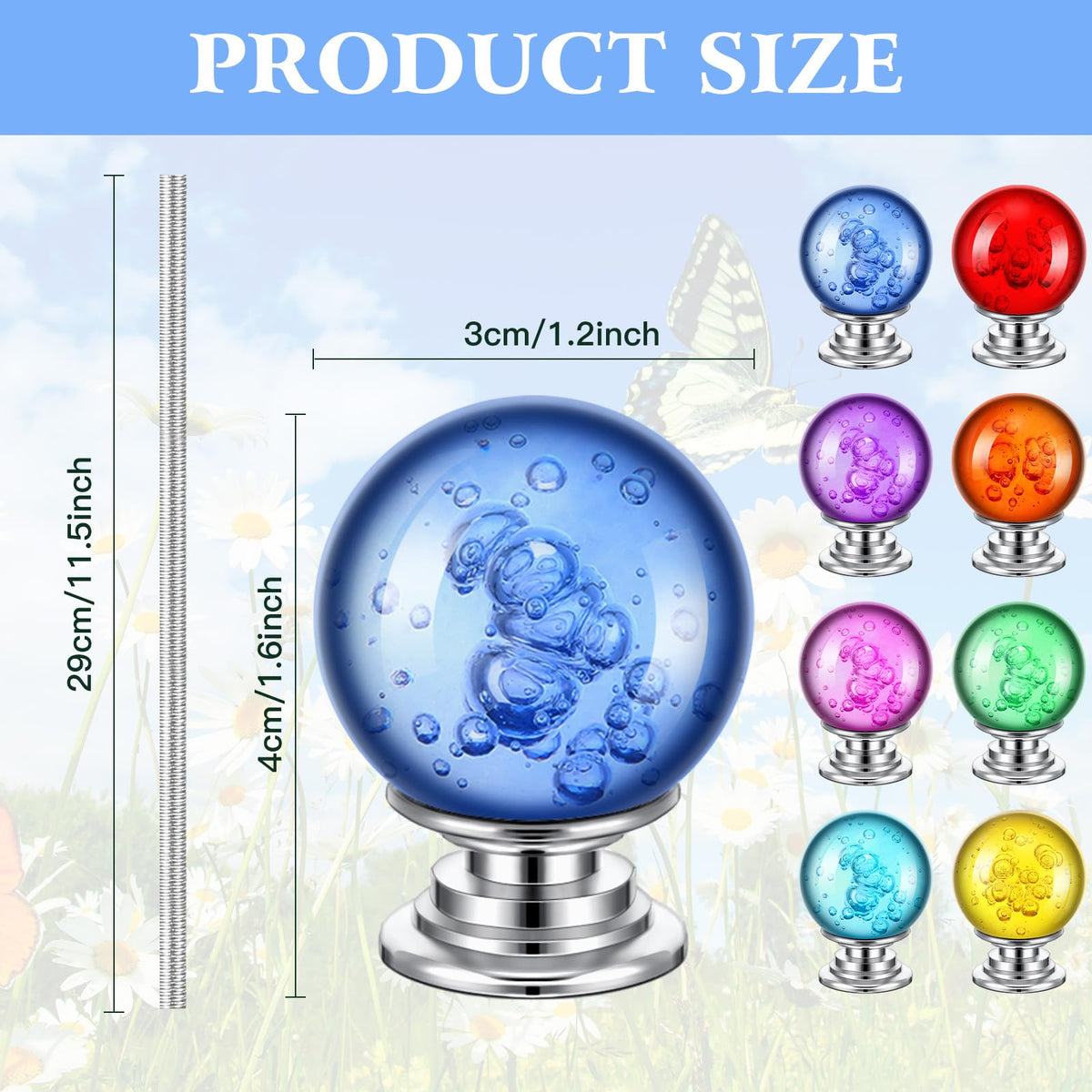 Therwen 12 inch stake with light blue diamond top for easy DIY displays