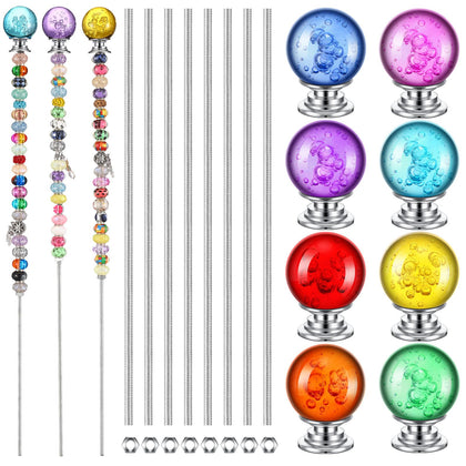 Therwen 8-pack garden stake with sky blue diamond top for bright outdoor markers