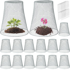 Therwen plant cloche assembly in silver protects seedlings outdoors.
