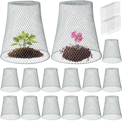 Therwen plant cloche assembly in silver protects seedlings outdoors.