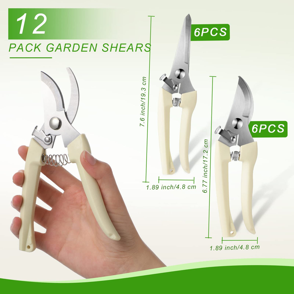 Therwen straight blade scissors 6-piece set ideal for trimming flowers and stems