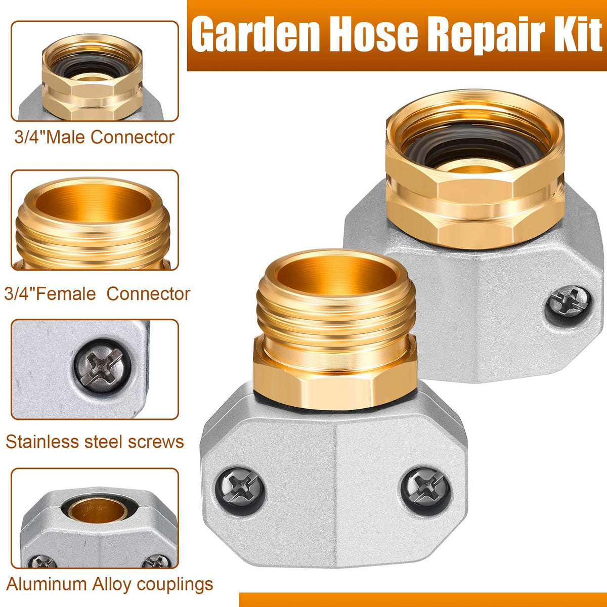 Threaded hose adapters show secure leak-free connections