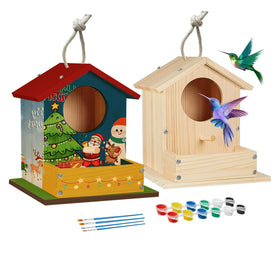 Thick&Thin bird house kit during assembly for family crafting