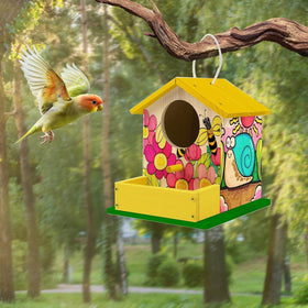 Thick&Thin bird house kit hanging in a garden for charm and birds