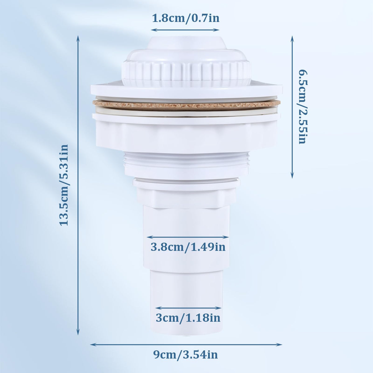 Thinp 3/4 inch eyeball return jet demonstrating adjustable flow for targeted water direction.