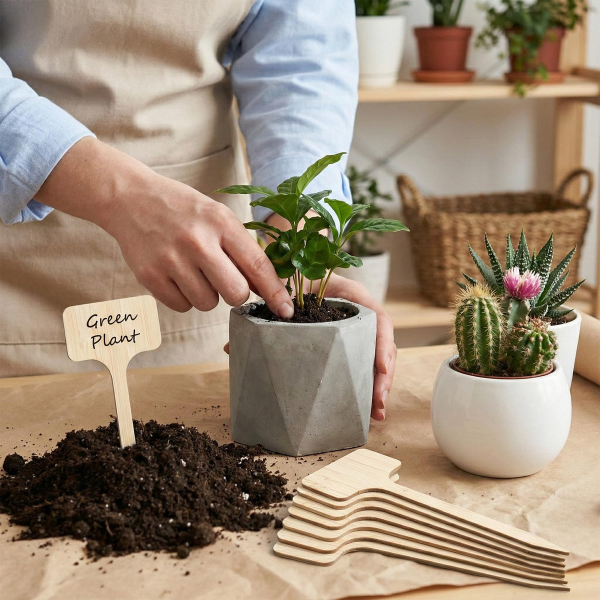Thinp seedling labels ideal for vegetables and flowers in pots.