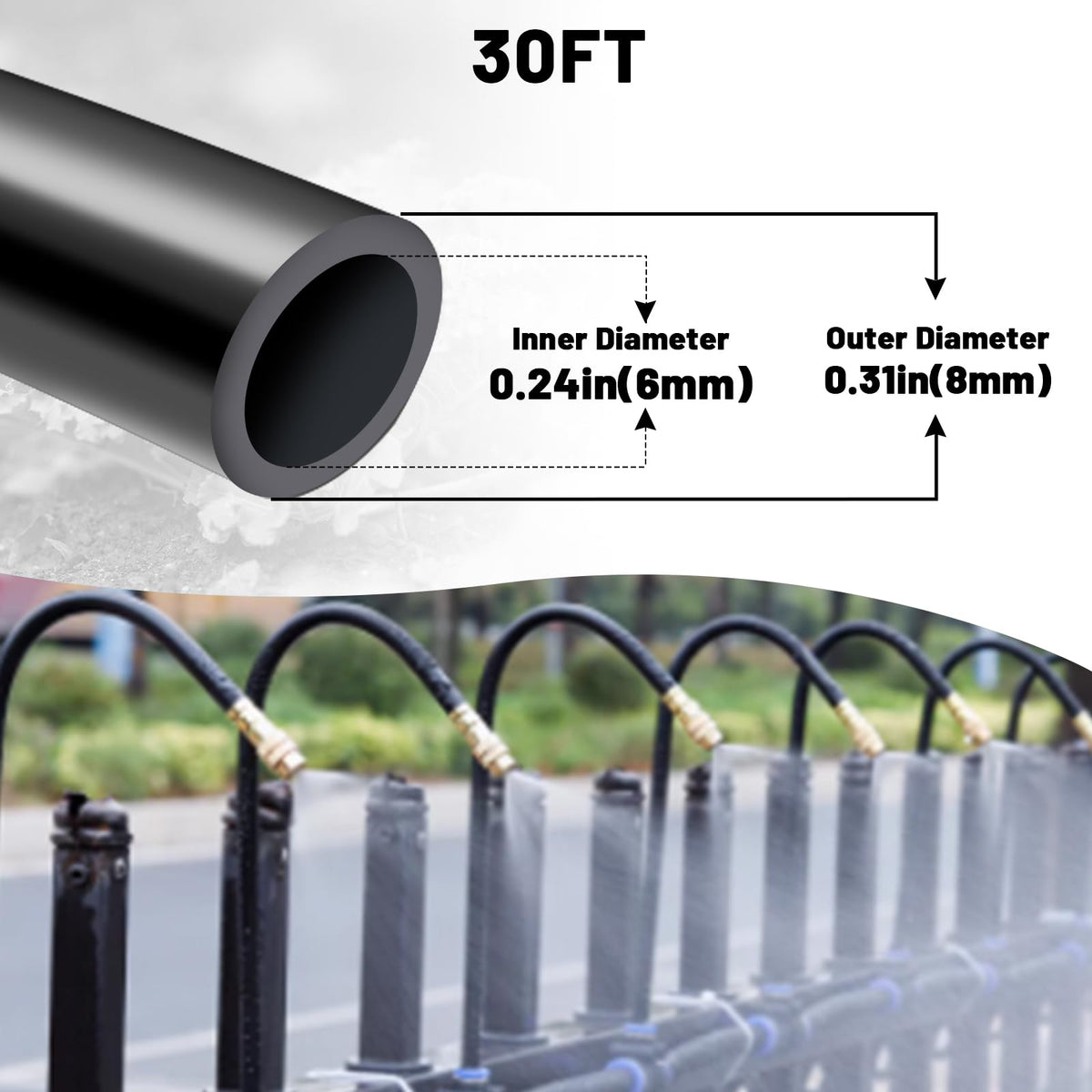 Thiswing 30ft drip tubing with inner 6mm for optimized flow and compatibility with standard fittings.