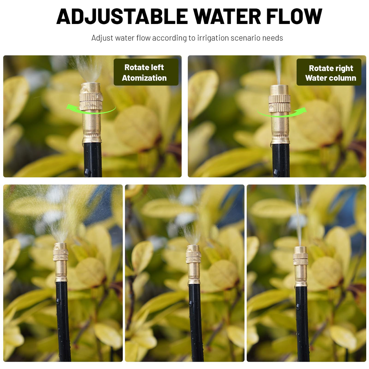 Thiswing brass nozzle that resists rust for long-lasting use.