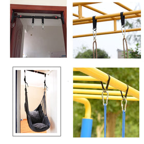 Outdoor hammock setup using THJJSS straps under clear sky