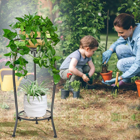 THKFUL iron plant stand with sturdy frame for tall arrangements