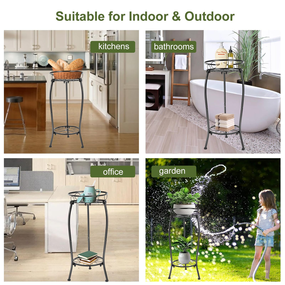 THKFUL two-tier rack doubles as storage for planters and sundries