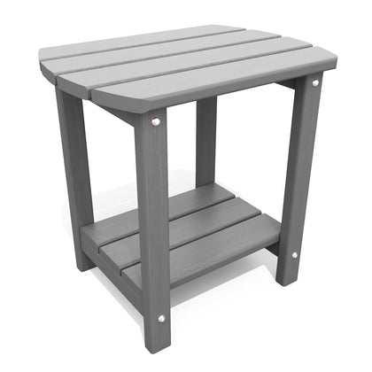 THOEOE Adirondack outdoor side table with a 2-tier design for extra storage
