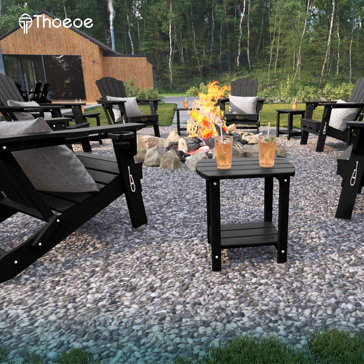 THOEOE Adirondack side table low-maintenance cleaning with soap and water