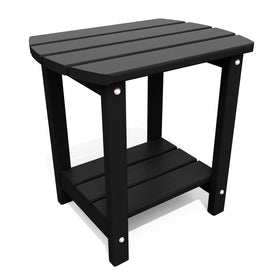 THOEOE Adirondack side table front view showing sturdy two-tier design