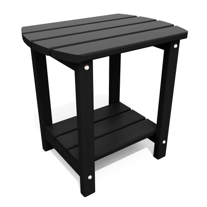 THOEOE Adirondack side table front view showing sturdy two-tier design