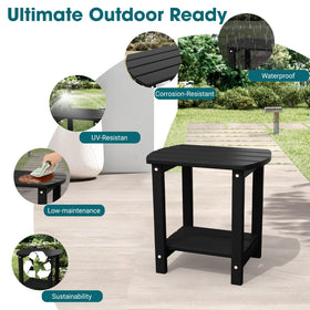 THOEOE Adirondack side table HDPE material panel resisting outdoor weather