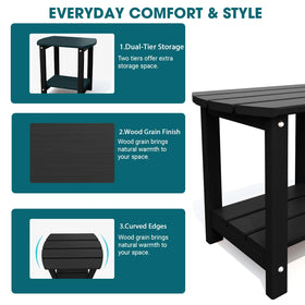 THOEOE Adirondack side table upper shelf capacity 360 pounds