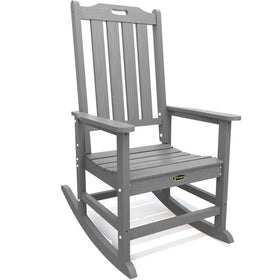 THOEOE oversized outdoor grey rocker with a wide seat for adults.