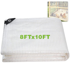 THOOUM 8ftx10ft clear greenhouse covering rolled for diffused light and plant protection.