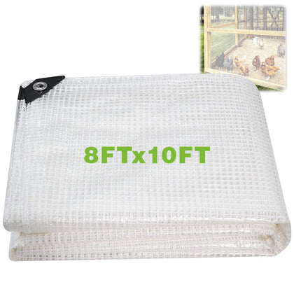 THOOUM 8ftx10ft clear greenhouse covering rolled for diffused light and plant protection.