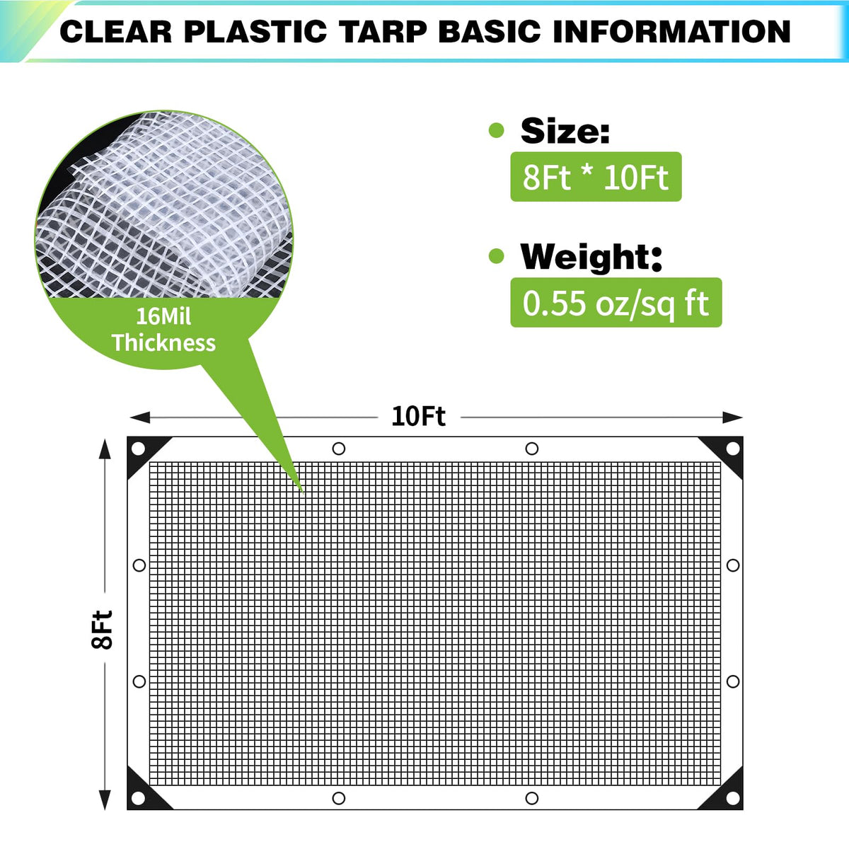 THOOUM heavy-duty 16mil clear cover ready for wind resistance and winter defense.