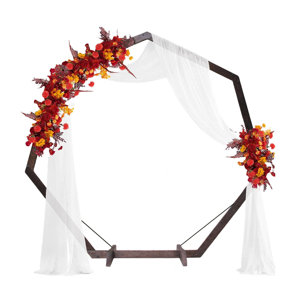 THORISE 7FT wedding arch front view demonstrates a rustic wooden frame ideal for aisle framing.