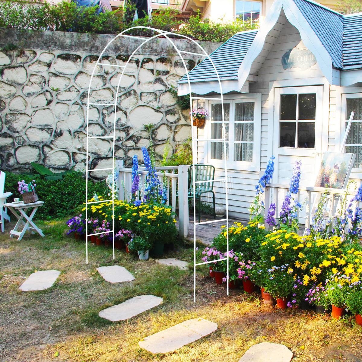 THORISE pergola arch climbing plants supports vines and roses beautifully.