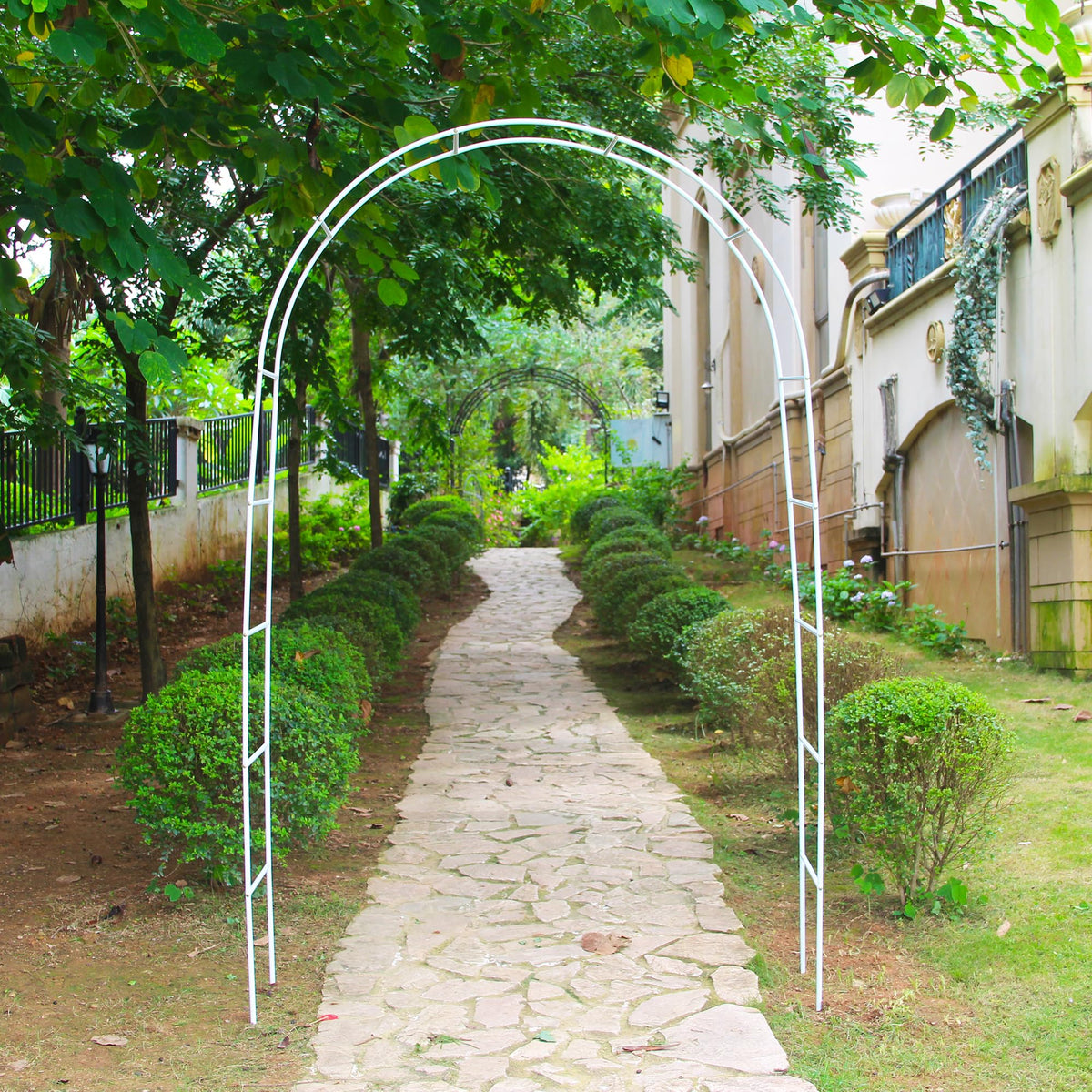 THORISE pergola arch wedding backdrop enhances photos with elegant white finish.