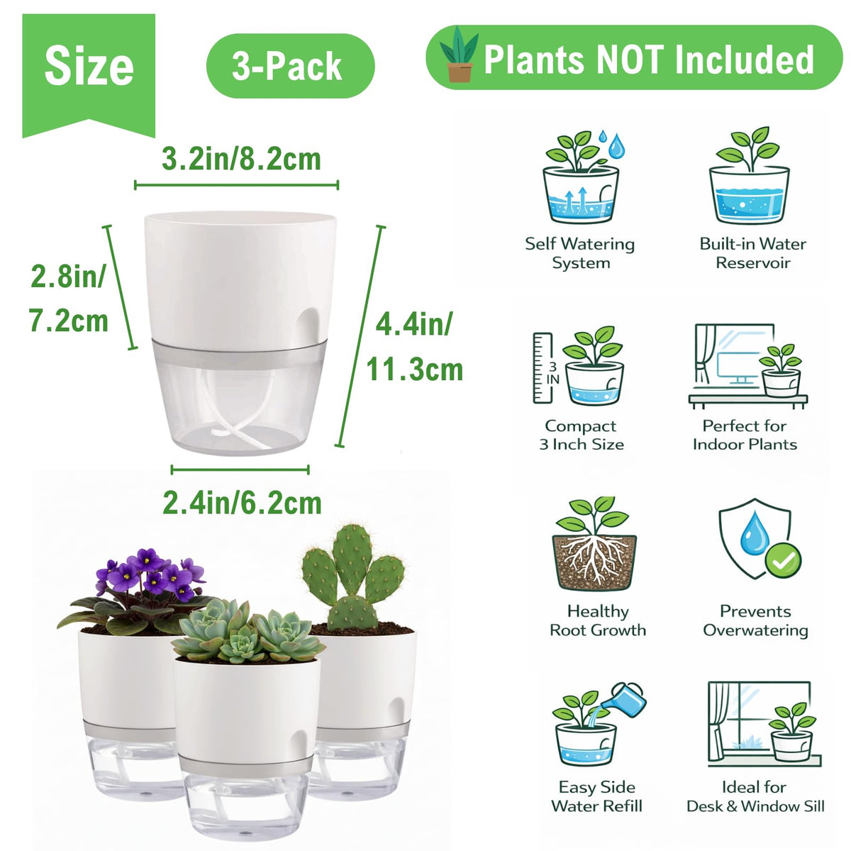 Thorkok double-layer wicking pot preserves water for plant roots.
