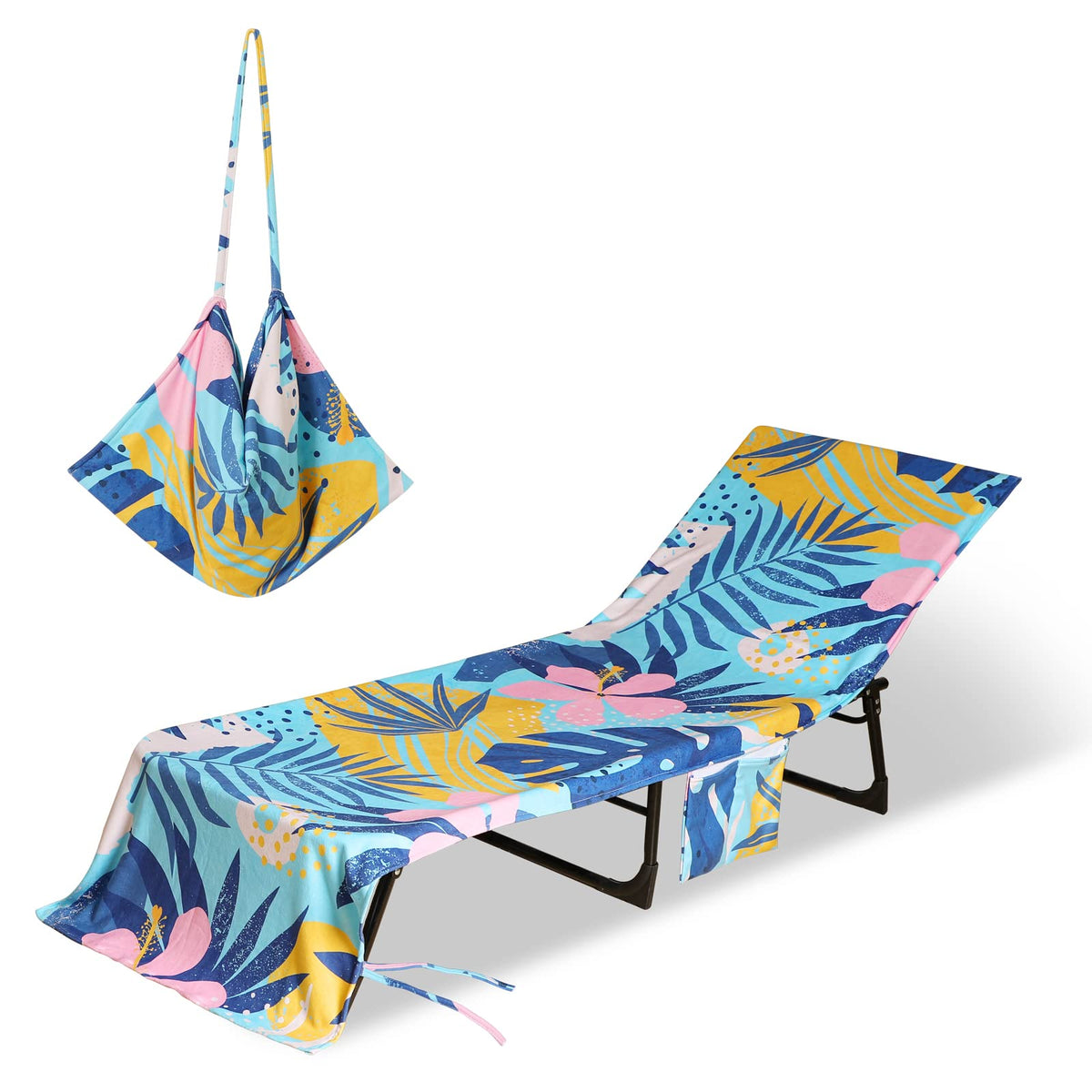 THOVSMOON Beach Lounge Chair Towel Cover featuring soft microfiber for comfort and quick drying