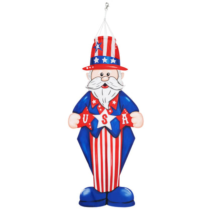 THQZLH American Windsock Uncle Sam design fluttering over yard decor.