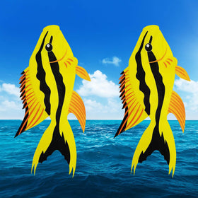 THQZLH fish windsock colorful detail showcases yellow hues and motion.