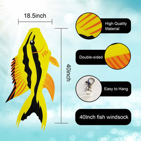 THQZLH fish windsock patio hanging for quick set-up and year-round display.
