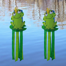 THQZLH patio decor frog windsock lightweight and easy to hang in yards.