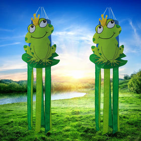 THQZLH summer yard art windsock brightens patios with color and movement.